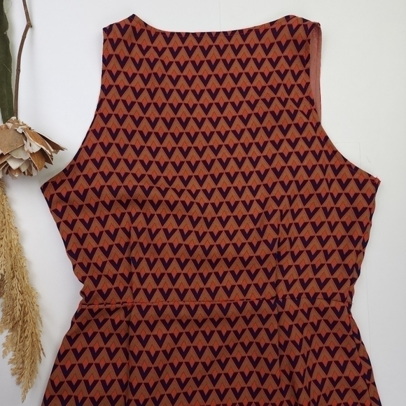 Tulle Coral Blue Patterned Sleeveless Dress Sz Xs - Picture 8 of 13